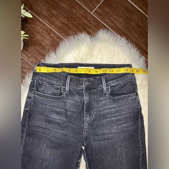 Levi’s 710 super skinny black faded washed denim frayed hem denim sz 30 - Picture 6 of 8